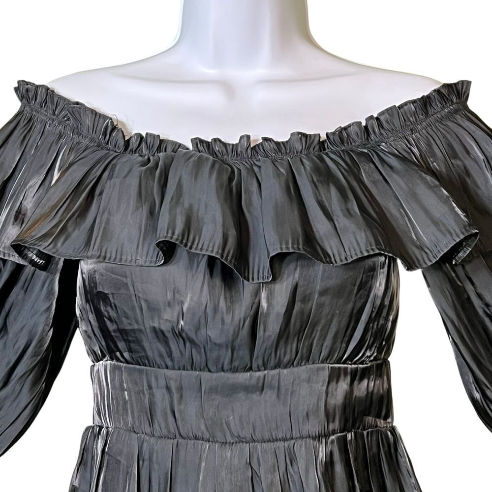 Vietnamese Mini Dress Off Shoulder Tiered Ruffle Long Sleeve Señorita - Picture 8 of 14